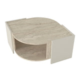 Măsuță de cafea Marble, Travertin - Sandstone, 75x75x40 cm