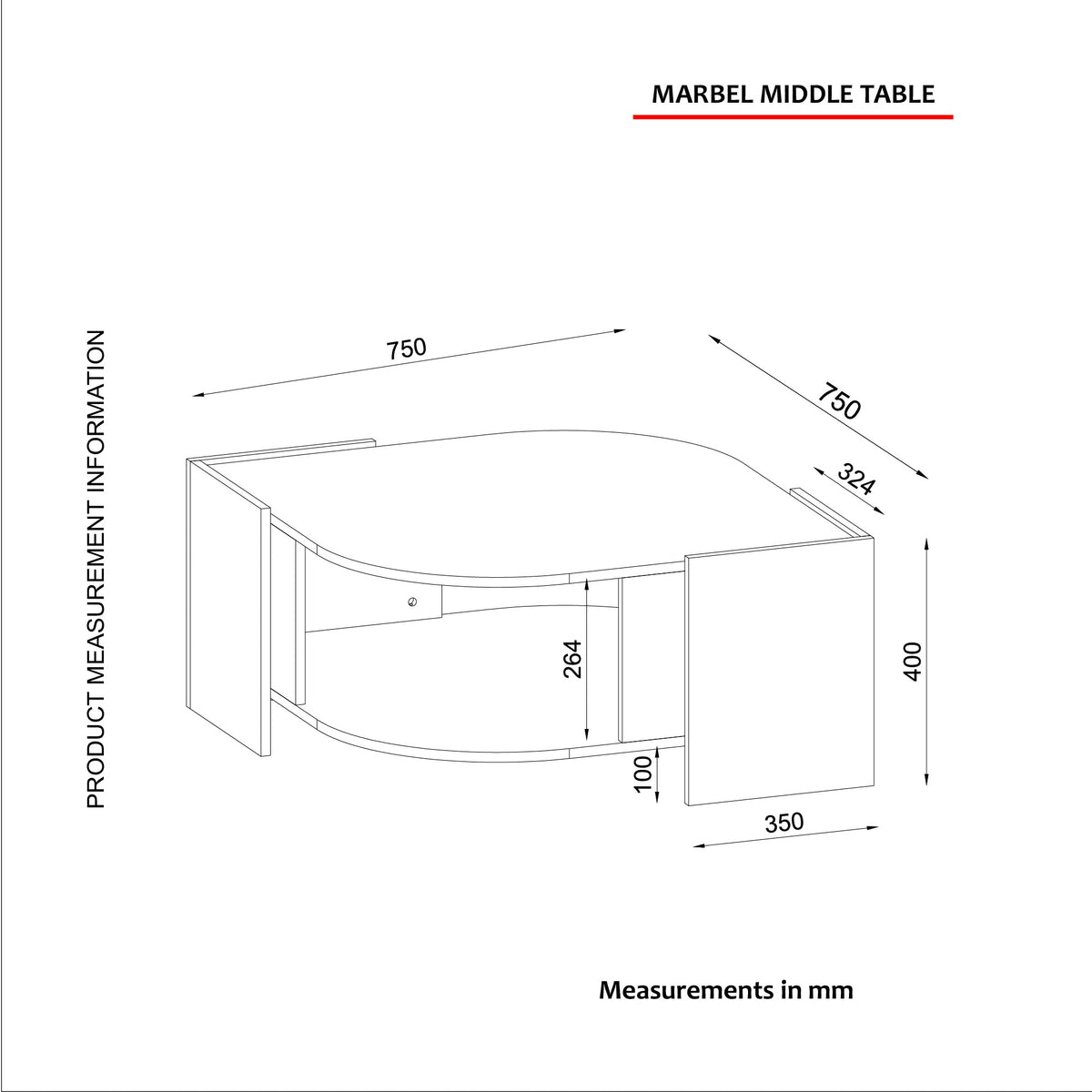 Măsuță de cafea Marble, Travertin - Sandstone, 75x75x40 cm, SKU 804TRH2858, imagine 8