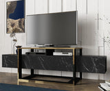 Comodă TV Bianco, Diverse culori, 160x46x50 cm - Negru - Auriu | SKU: 804TRH3054 | Comodă TV Bianco, 160x46x50 cm, varianta Negru - Auriu, produs pentru amenajarea locuinței, disponibil online în România la CasaMob