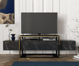Comodă TV Bianco, Diverse culori, 160x46x50 cm - Negru - Auriu | SKU: 804TRH3054 | Comodă TV Bianco, 160x46x50 cm, varianta Negru - Auriu, produs pentru amenajarea locuinței, disponibil online în România la CasaMob