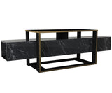 Comodă TV Bianco, Diverse culori, 160x46x50 cm - Negru - Auriu | SKU: 804TRH3054 | Comodă TV Bianco, 160x46x50 cm, varianta Negru - Auriu, produs pentru amenajarea locuinței, disponibil online în România la CasaMob