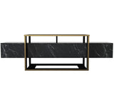 Comodă TV Bianco, Diverse culori, 160x46x50 cm - Negru - Auriu | SKU: 804TRH3054 | Comodă TV Bianco, 160x46x50 cm, varianta Negru - Auriu, produs pentru amenajarea locuinței, disponibil online în România la CasaMob