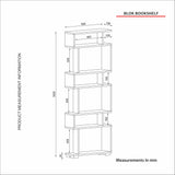 Bibliotecă Blok, Diverse culori, 60x20x165 cm - Travertin | SKU: 804TRH3629 | Bibliotecă Blok, 60x20x165 cm, varianta Travertin, produs pentru amenajarea locuinței, disponibil online în România la CasaMob