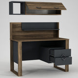 Birou Bumerang, Nuc - Antracit, 120x60x114 cm