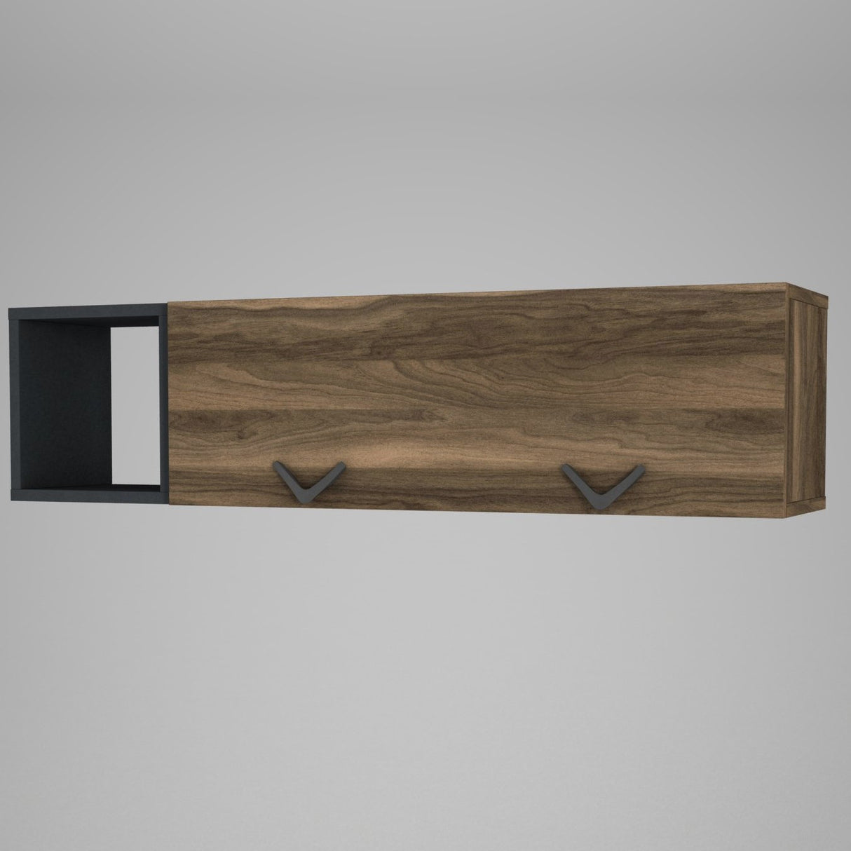 Birou Bumerang, Nuc - Antracit, 120x60x114 cm