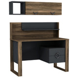 Birou Bumerang, Nuc - Antracit, 120x60x114 cm