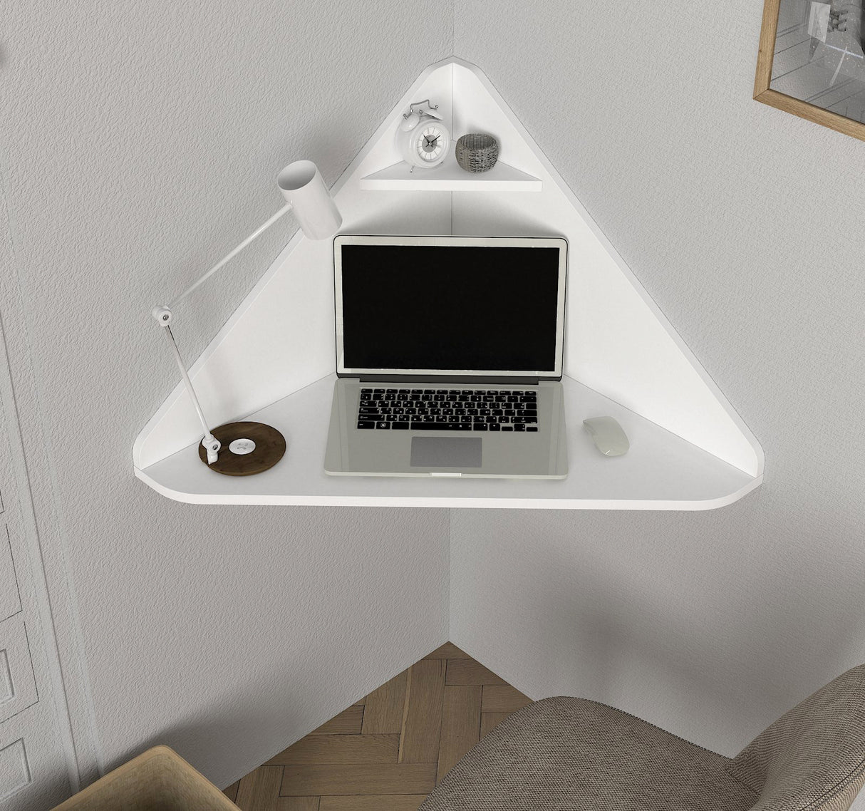 Birou Homeoffice, Alb, 64x64x45 cm