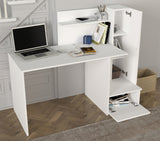Birou Shellon, Alb, 143x60x116 cm