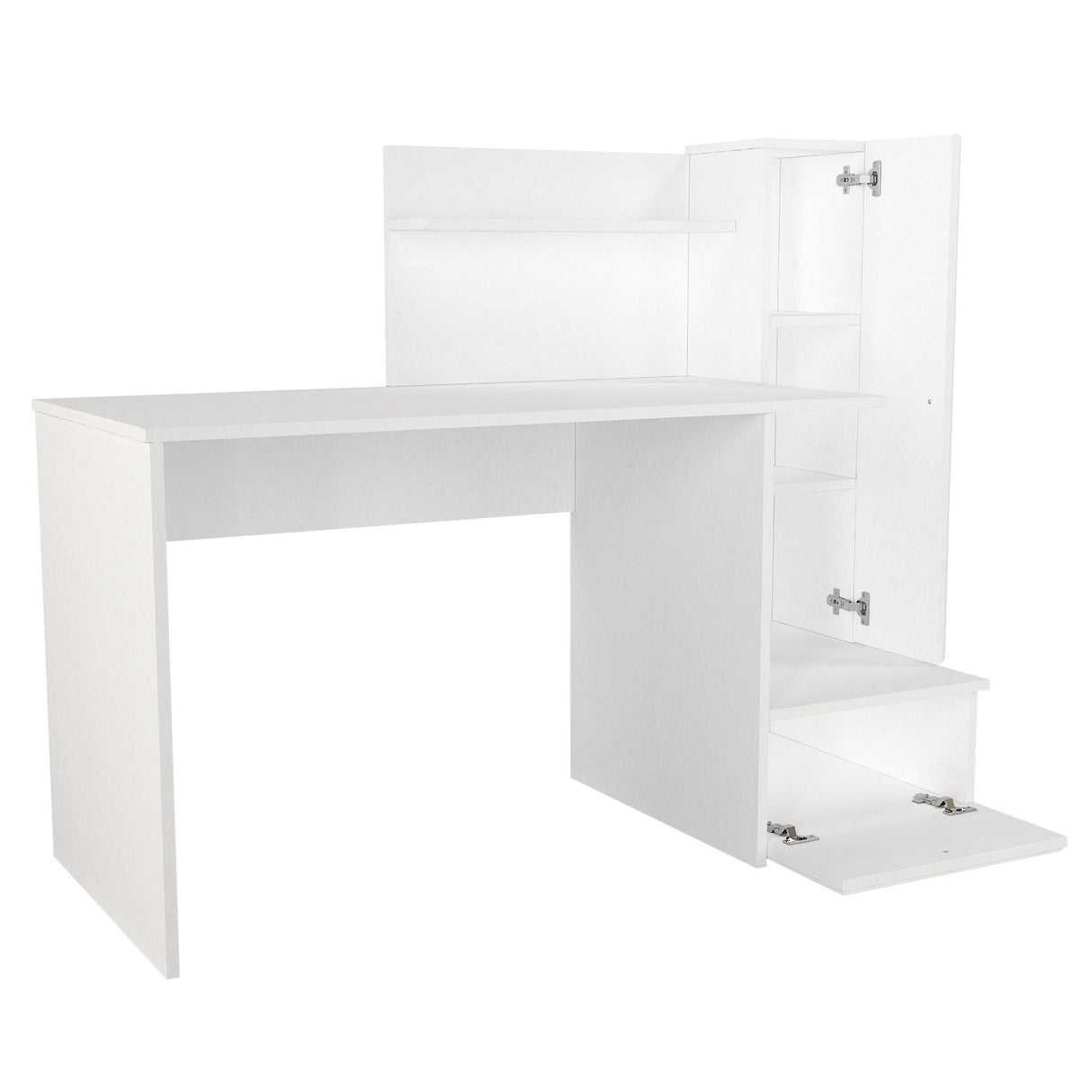 Birou Shellon, Alb, 143x60x116 cm