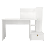 Birou Shellon, Alb, 143x60x116 cm