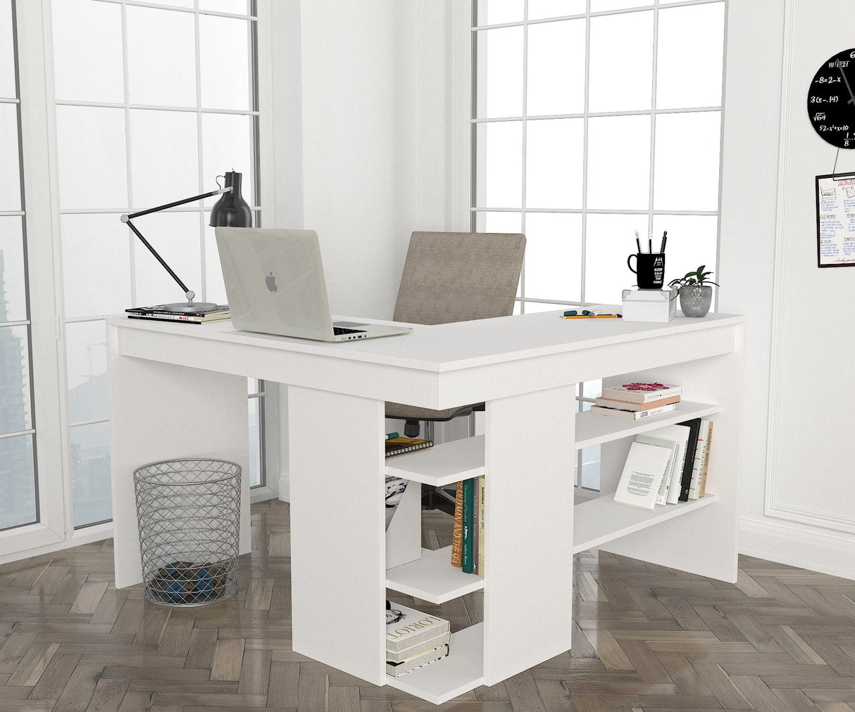 Birou Stylo, Diverse culori, 120x120x74 cm - Alb | SKU: 804TRH3817 | Birou Stylo, 120x120x74 cm, varianta Alb, produs pentru amenajarea locuinței, disponibil online în România la CasaMob