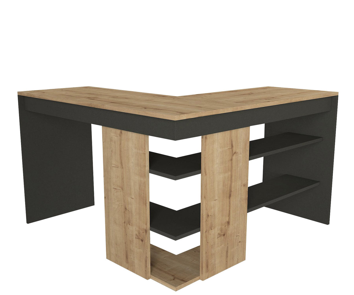 Birou Stylo, Diverse culori, 120x120x74 cm - Sapphire - Antracit | SKU: 804TRH3818 | Birou Stylo, 120x120x74 cm, varianta Sapphire - Antracit, produs pentru amenajarea locuinței, disponibil online în România la CasaMob