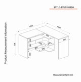 Birou Stylo, Diverse culori, 120x120x74 cm - Sapphire - Antracit | SKU: 804TRH3818 | Birou Stylo, 120x120x74 cm, varianta Sapphire - Antracit, produs pentru amenajarea locuinței, disponibil online în România la CasaMob