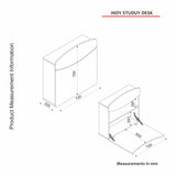 Birou Indy, Stejar, 72x50x75 cm