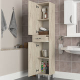 Dulap de baie Selin 2 Doors 1 Drawer, Travertin, 35x31x179 cm