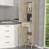 Dulap de baie Selin 2 Doors 1 Drawer, Travertin, 35x31x179 cm