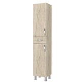 Dulap de baie Selin 2 Doors 1 Drawer, Travertin, 35x31x179 cm