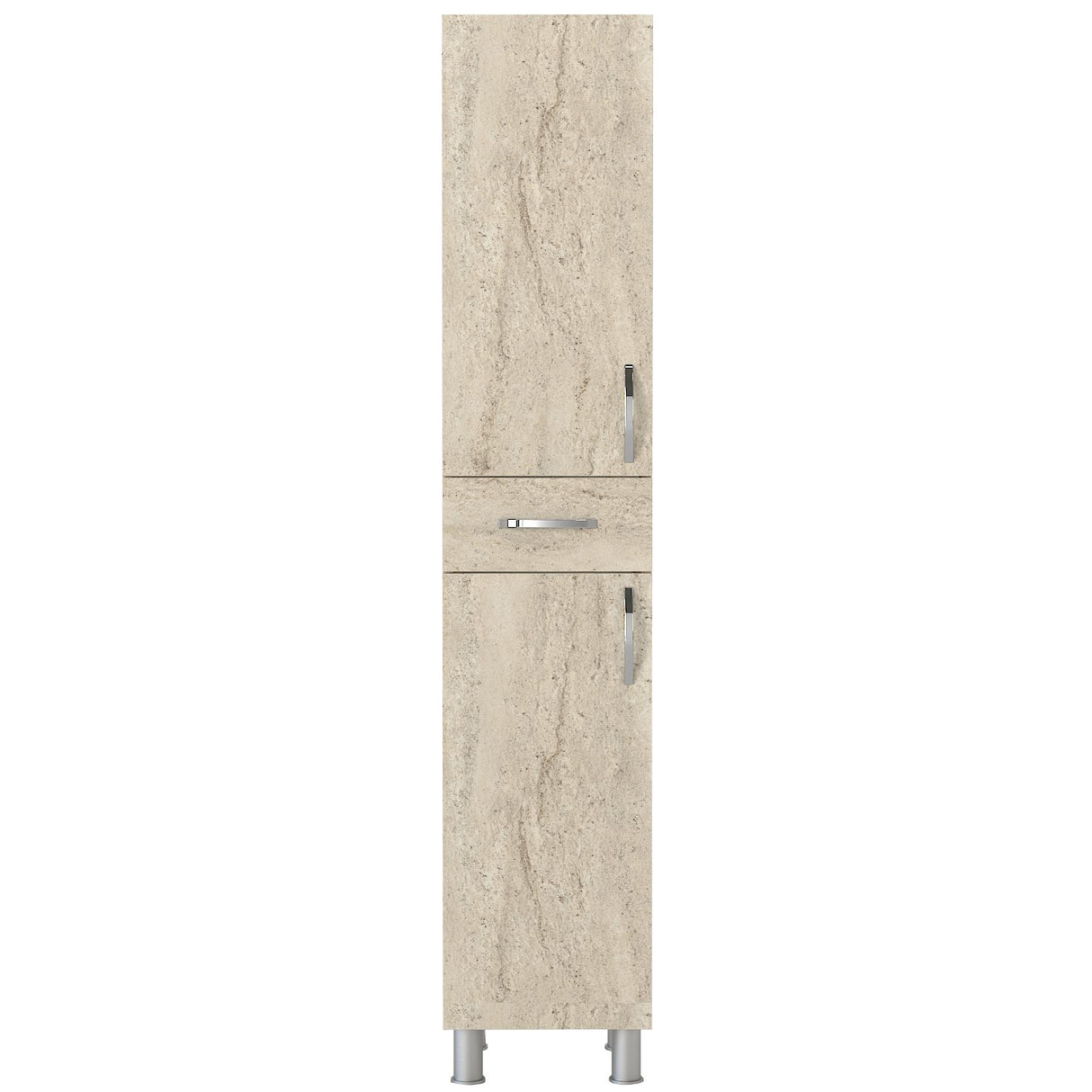 Dulap de baie Selin 2 Doors 1 Drawer, Travertin, 35x31x179 cm