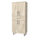Dulap de baie Arizona 4 Doors, Travertin, 59x32x140 cm