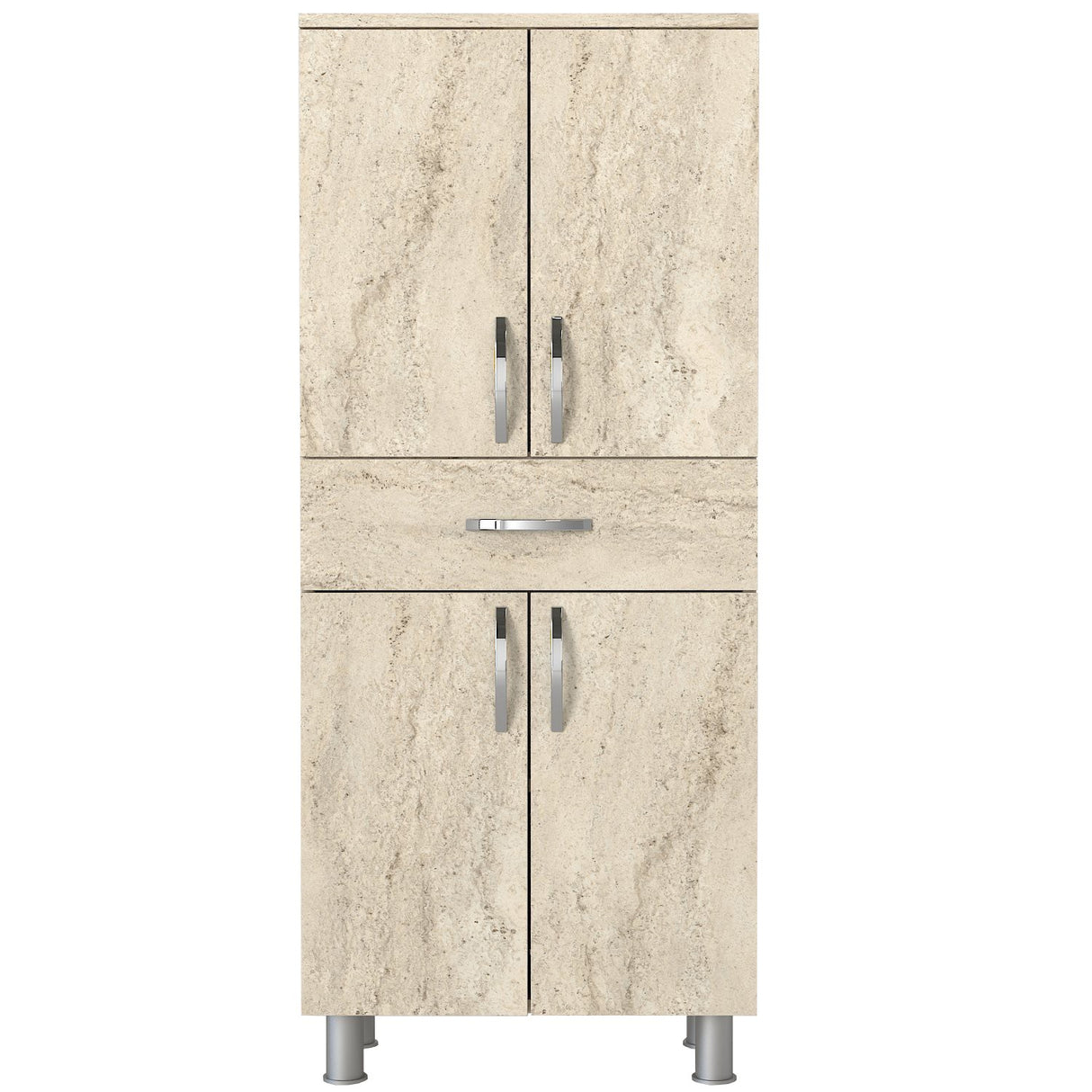 Dulap de baie Arizona 4 Doors, Travertin, 59x32x140 cm