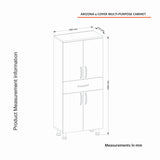 Dulap de baie Arizona 4 Doors, Travertin, 59x32x140 cm