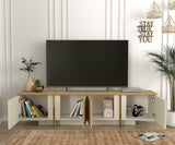 Comodă TV Sion, Crem - Nuc, 180x35x45 cm