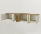 Comodă TV Sion, Crem - Nuc, 180x35x45 cm