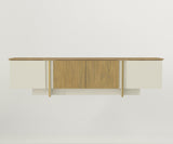 Comodă TV Sion, Crem - Nuc, 180x35x45 cm