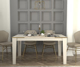 Masă dining Veyron, Travertin - Sandstone, 145x85x76 cm