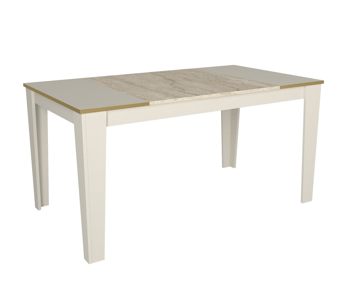 Masă dining Veyron, Travertin - Sandstone, 145x85x76 cm