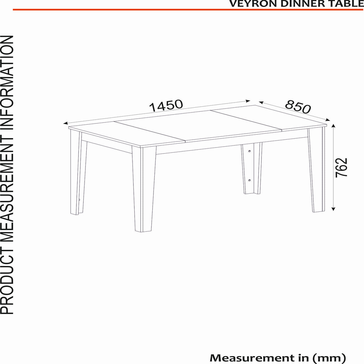 Masă dining Veyron, Travertin - Sandstone, 145x85x76 cm