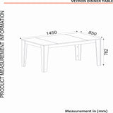 Masă dining Veyron, Travertin - Sandstone, 145x85x76 cm