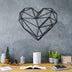 Decoratiune de perete Metal Heart v2, Negru, 40x1x37 cm, SKU 805BSG1033
