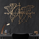 Decoratiune de perete Metal Tanelorn, Aur, 95x0x65 cm