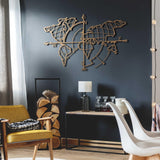 Decoratiune de perete Metal Tanelorn, Aur, 95x0x65 cm
