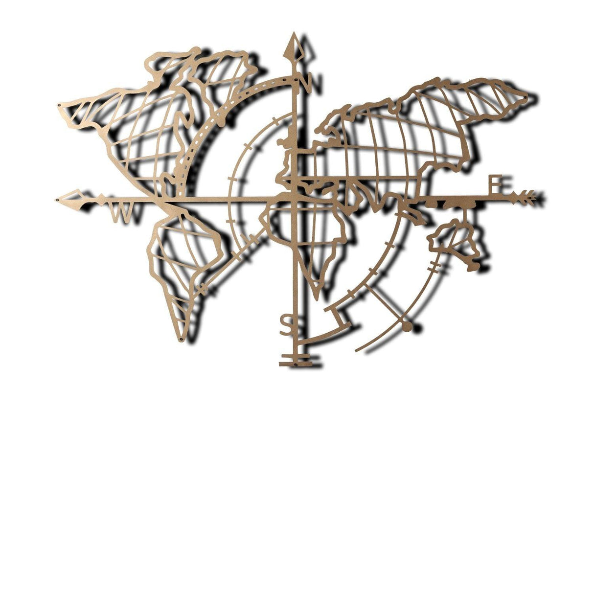 Decoratiune de perete Metal Tanelorn, Aur, 95x0x65 cm