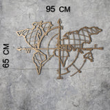Decoratiune de perete Metal Tanelorn, Aur, 95x0x65 cm