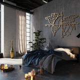 Decoratiune de perete Metal Tanelorn, Aur, 95x0x65 cm