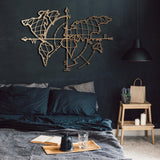 Decoratiune de perete Metal Tanelorn, Aur, 95x0x65 cm
