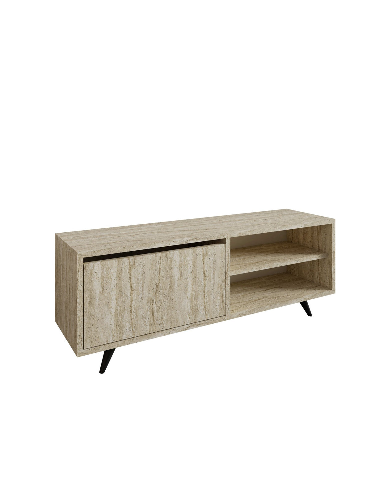 Comodă TV Maku, Travertin, 120x35x47 cm