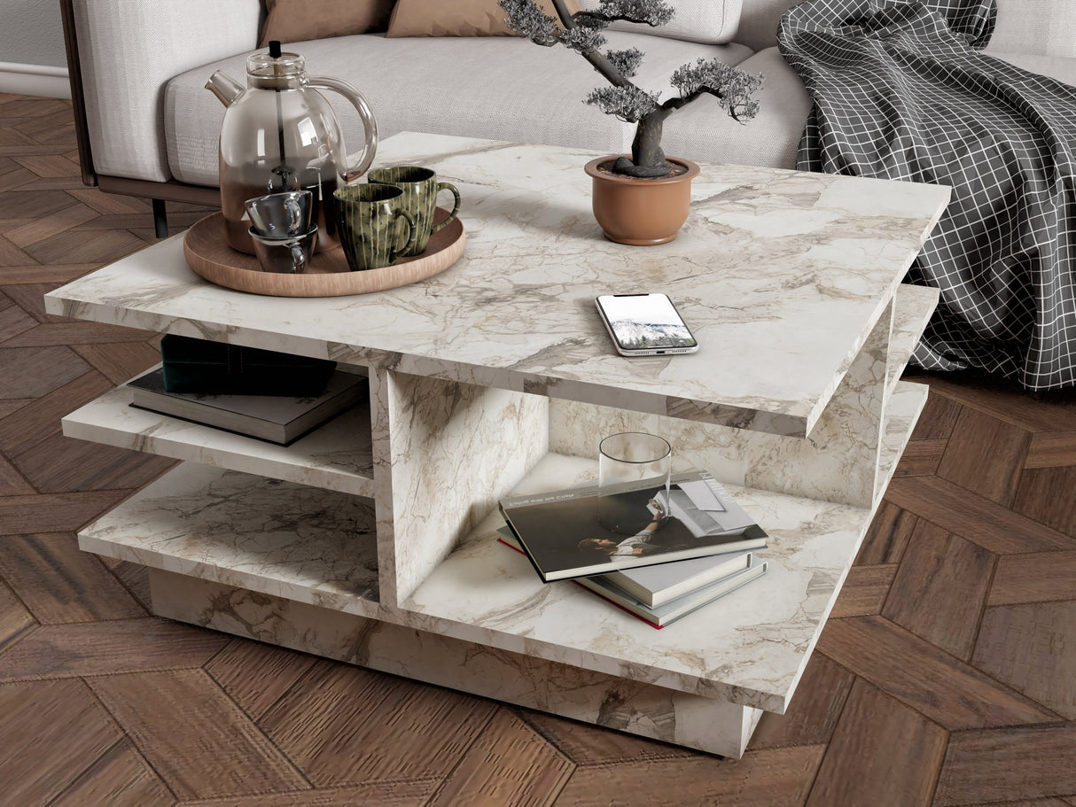 Măsuță de cafea Skull, Diverse culori, 80x80x40 cm - Ephesus marble | SKU: 811MDD2811 | Măsuță de cafea Skull, 80x80x40 cm, varianta Ephesus marble, produs pentru amenajarea locuinței, disponibil online în România la CasaMob