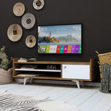 Comodă TV Ticaba, Stejar - Alb, 120x35x47 cm