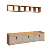 Comodă TV Sleppa, Stejar - Alb, 150x35x45 cm