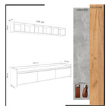 Comodă TV Sleppa, Stejar - Alb, 150x35x45 cm