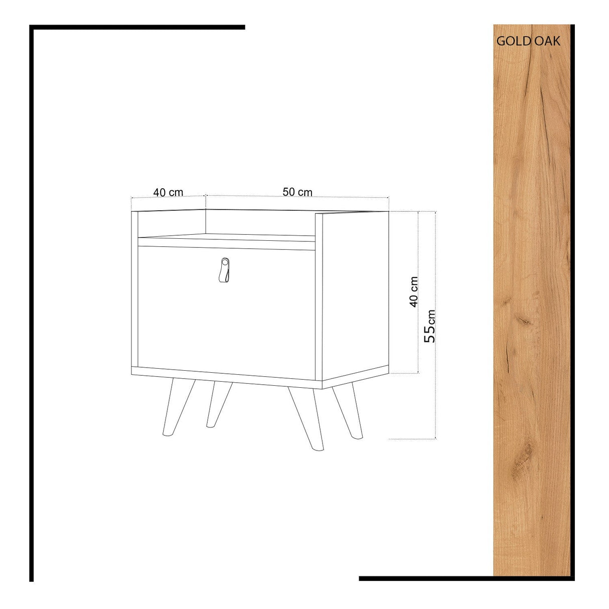 Noptieră Dopo, Diverse culori, 50x40x55 cm - Stejar - Alb | SKU: 811MDD3419 | Noptieră Dopo, 50x40x55 cm, varianta Stejar - Alb, produs pentru amenajarea locuinței, disponibil online în România la CasaMob