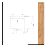 Noptieră Dopo, Diverse culori, 50x40x55 cm - Stejar - Alb | SKU: 811MDD3419 | Noptieră Dopo, 50x40x55 cm, varianta Stejar - Alb, produs pentru amenajarea locuinței, disponibil online în România la CasaMob