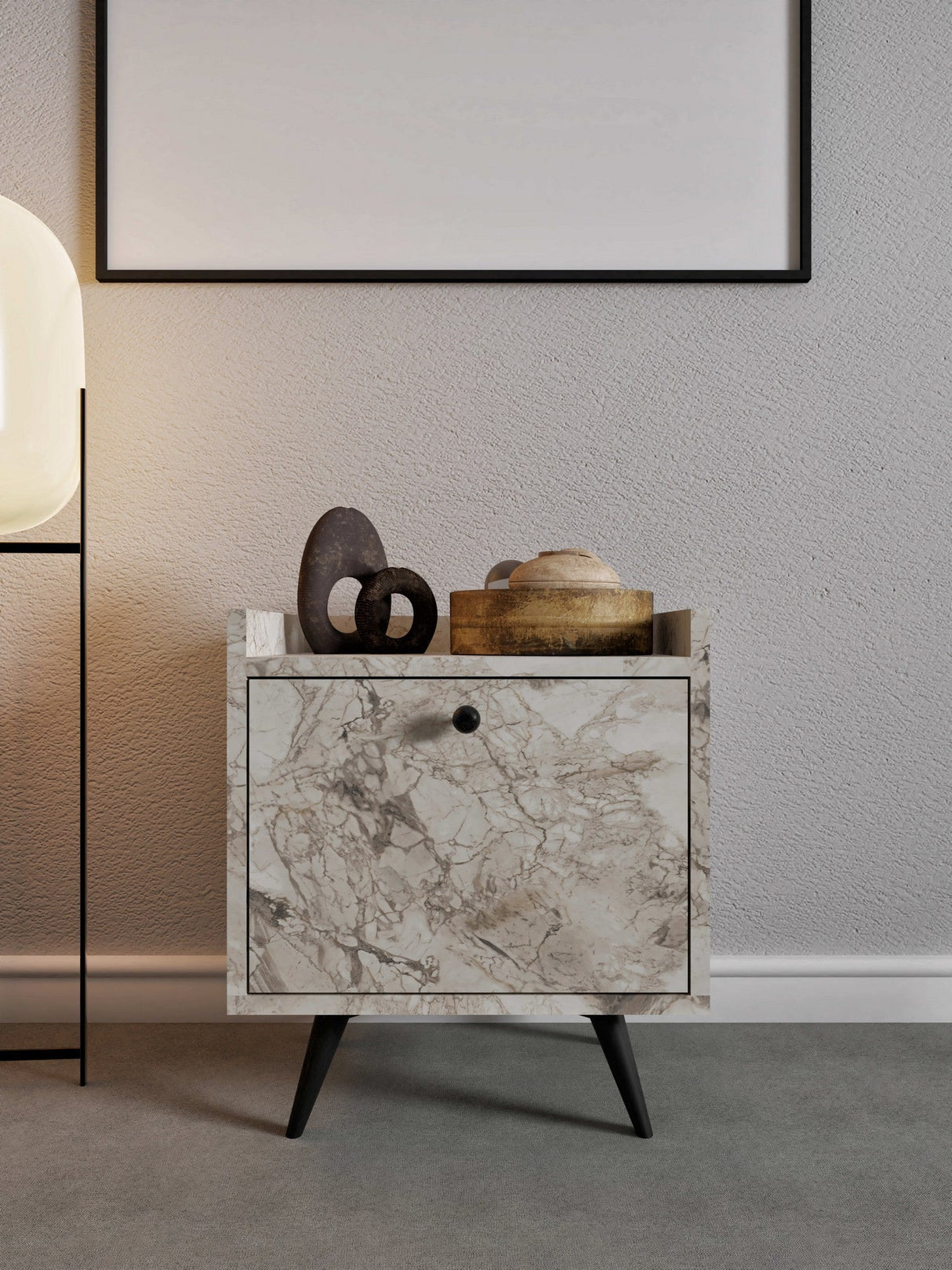 Noptieră Dopo, Diverse culori, 50x40x55 cm - Ephesus marble | SKU: 811MDD3440 | Noptieră Dopo, 50x40x55 cm, varianta Ephesus marble, produs pentru amenajarea locuinței, disponibil online în România la CasaMob