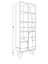 Bibliotecă Kiato, Stejar, 60x30x170 cm