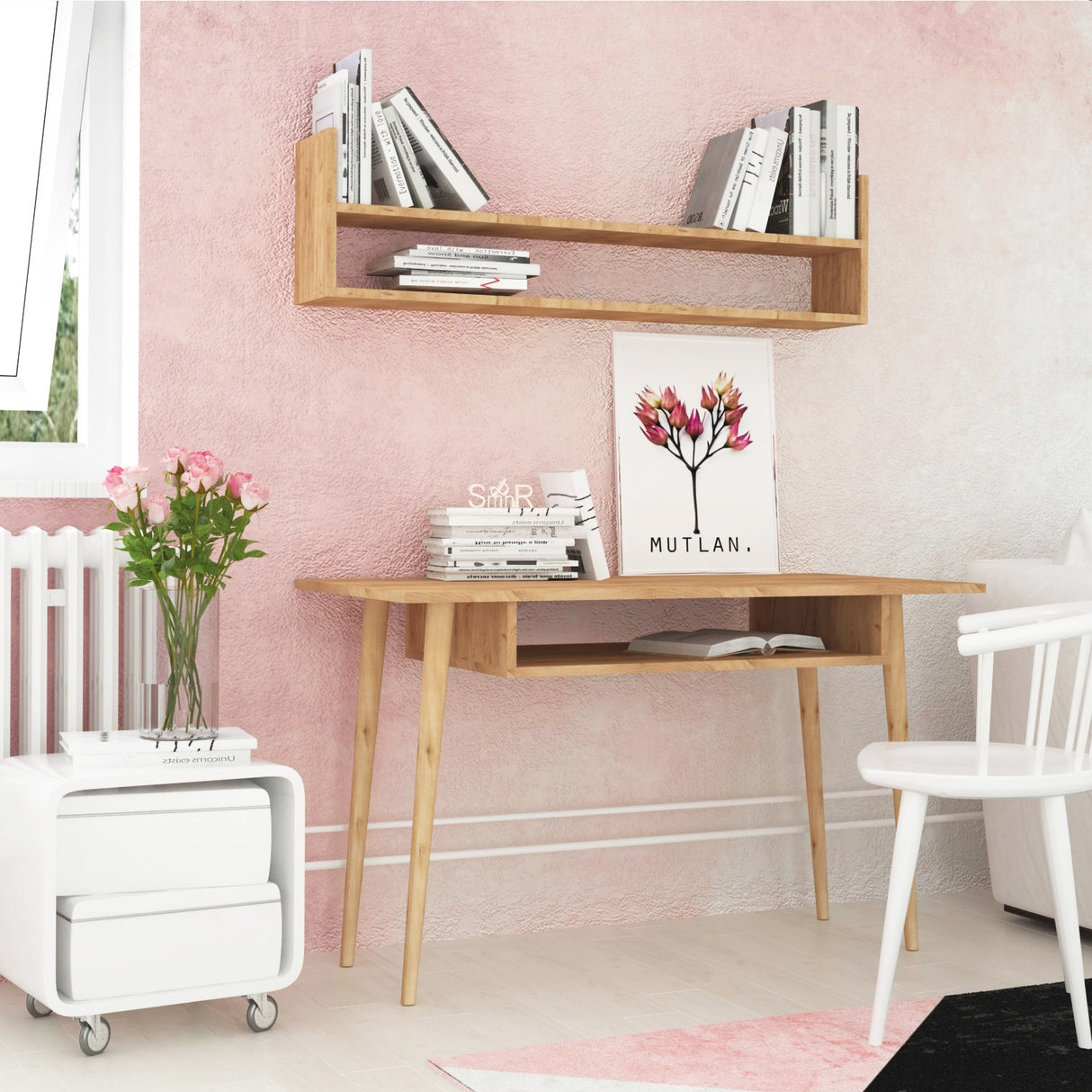 Birou Muty, Stejar, 120x60x74 cm