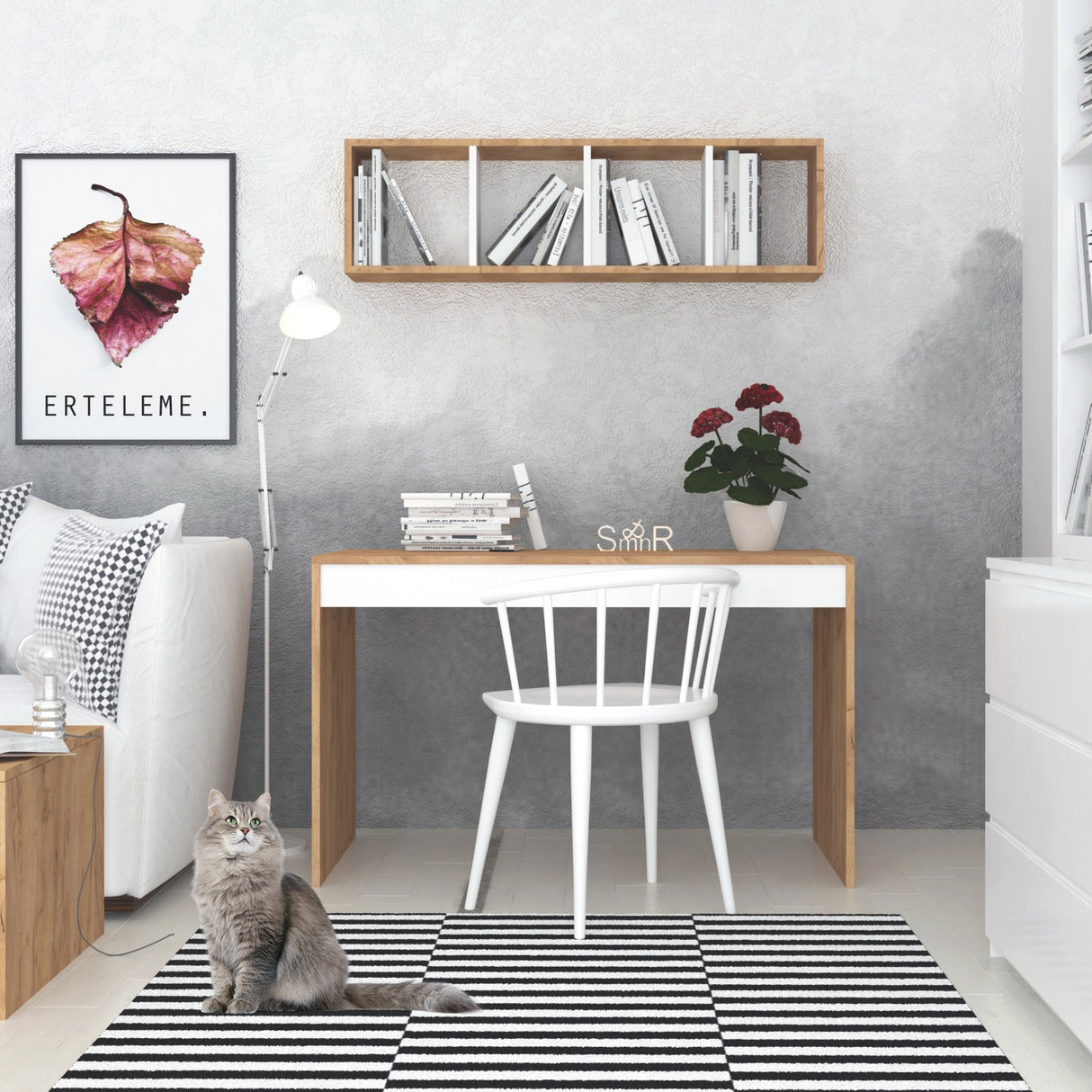 Birou Ertel, Stejar, 120x60x74 cm